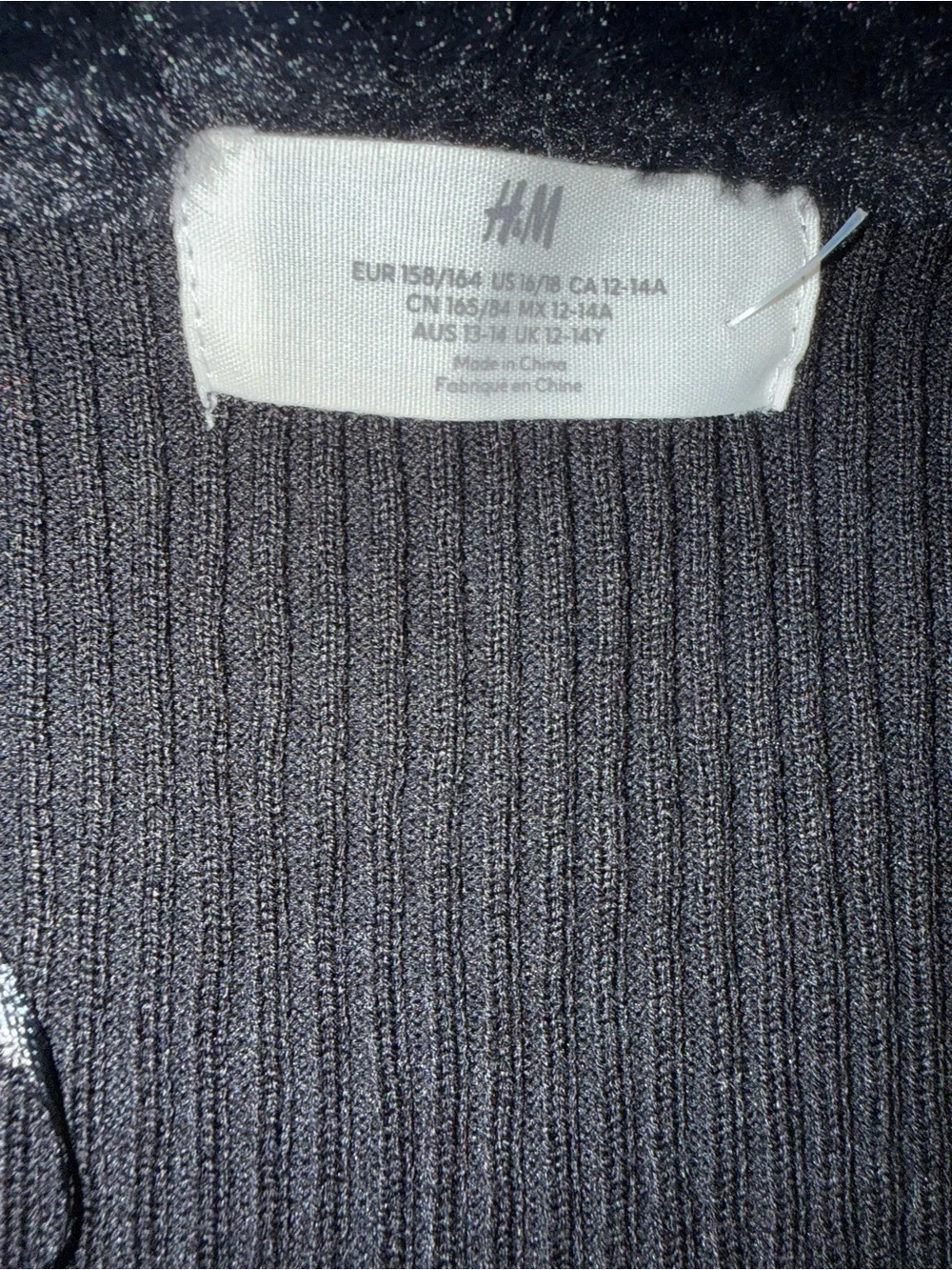 H&M Black Ribbed Cardigan Jacket with Faux-Fur Collar